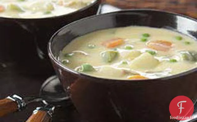 Zuppa di verdure e formaggio