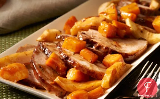 Arrosto di maiale speziato e mela