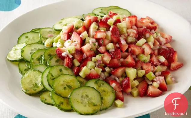Insalata di fragole, cetrioli e menta