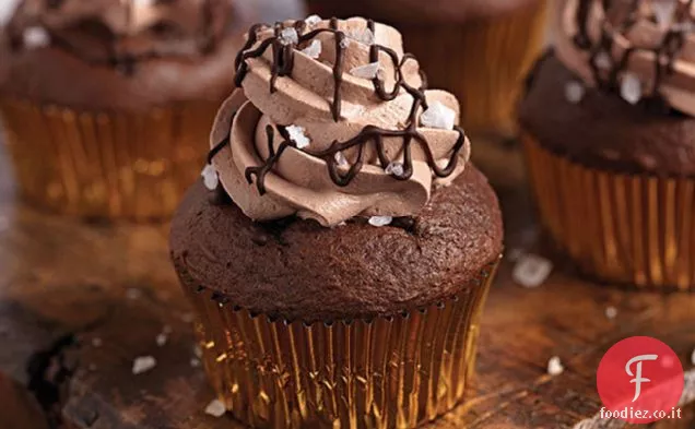 Cupcakes al caramello salato al cioccolato