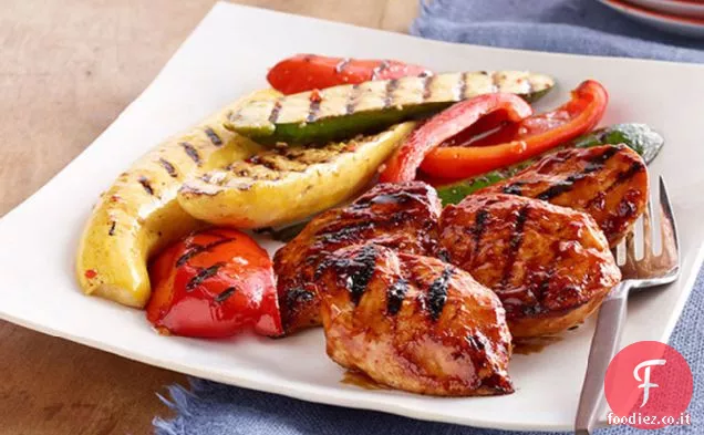 Arancia-Pollo alla griglia con verdure grigliate