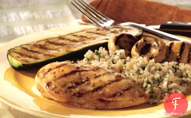 Sesamo pollo alla griglia e verdure