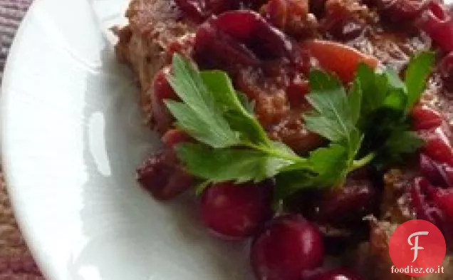 Braciole di maiale al mirtillo
