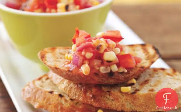 Bruschetta di mais affumicato e Pomodoro