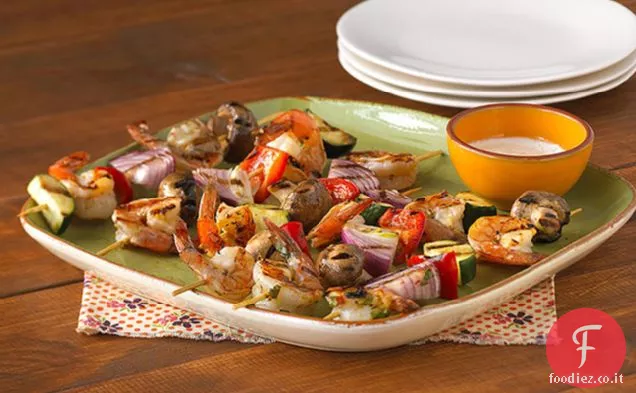 Zesty gamberetti e verdure Kabobs