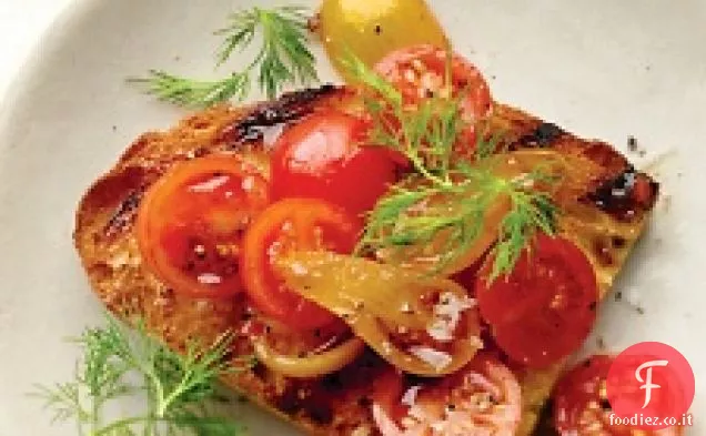 Pomodori Misti con Bruschetta Balsamica e Aneto