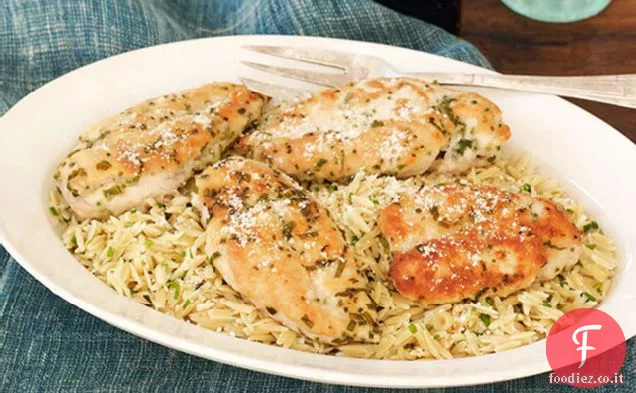 Pollo all'erba di limone con Orzo alle erbe