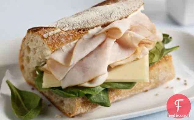 Baguette di formaggio e tacchino