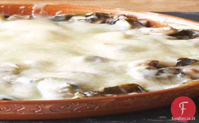 Fonduta di formaggio con Peperoncini e Funghi