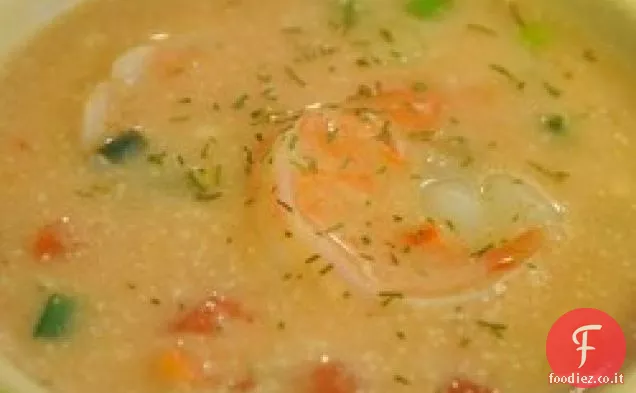 Zuppa piccante di gamberetti e fagioli rossi