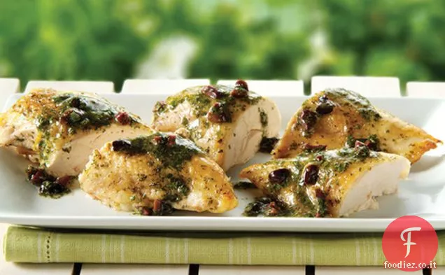 Pollo mediterraneo con tavole di cedro