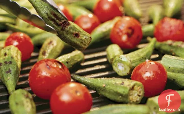 Gombo e pomodori alla griglia