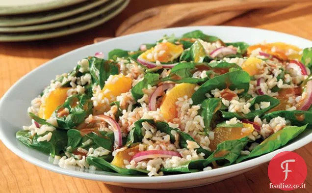 Insalata di spinaci e riso agli agrumi