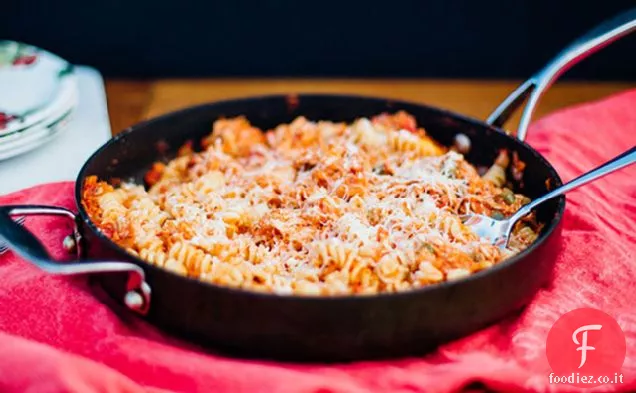 Tre-formaggio pollo & pasta padella