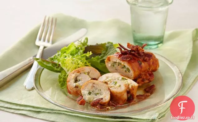 Roll-up di pollo ripieni cremosi
