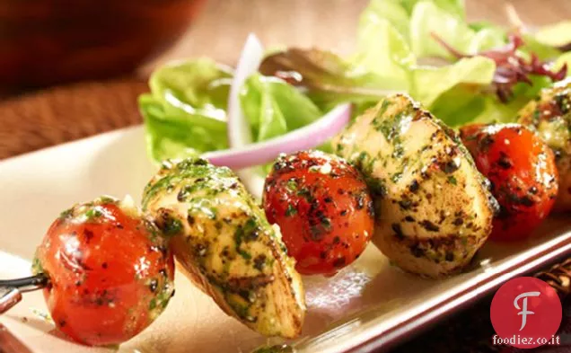 Spiedini di pesto di pollo