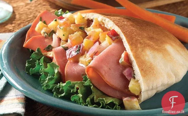 Panino al prosciutto con salsa alle Nettarine