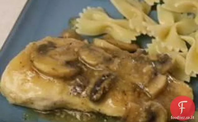 Pollo e funghi saltati