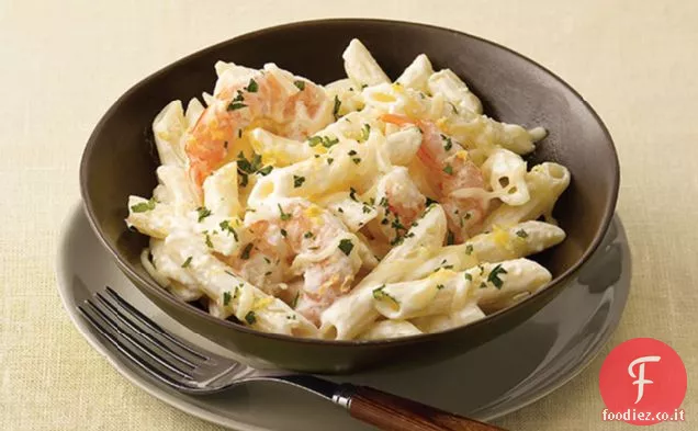 Pasta cremosa di gamberi al limone