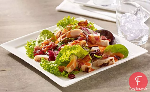 Harvest Bacon e pollo cena insalata con salsa di frutta piccante