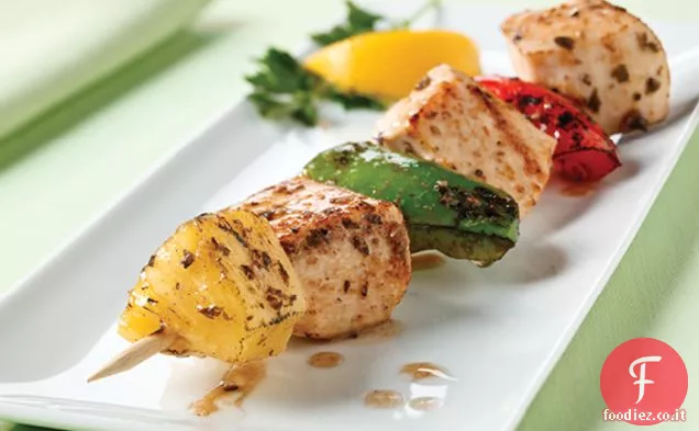 Kabobs di pollo all'ananas