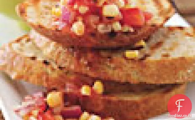 Bruschetta di mais affumicato e Pomodoro
