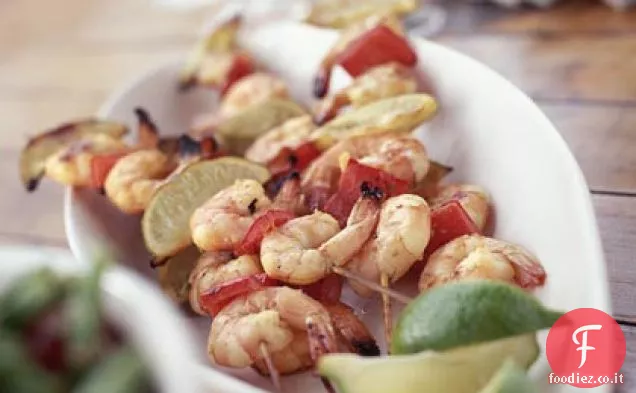 Spiedini di gamberetti con marinata di Jalapeño-Lime