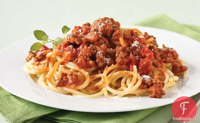 Spaghetti con salsa piccante alla bolognese