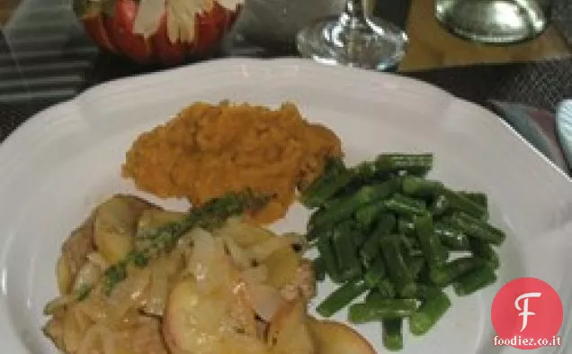 Autunno Mela Cipolla Braciole di maiale