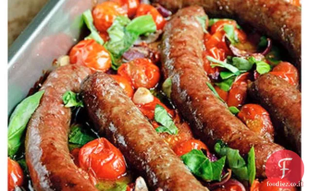 Salsicce di manzo e pomodori balsamici