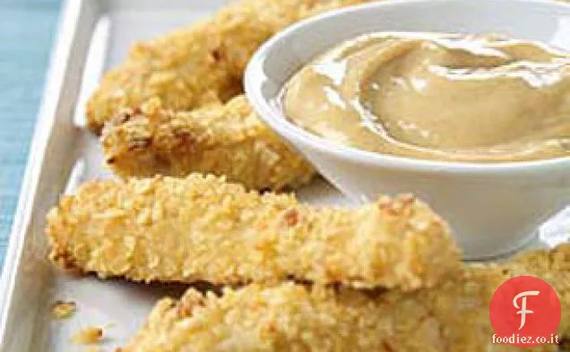 Pollo croccante con salsa di immersione al miele