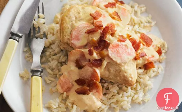 Pollo soffocato con riso integrale