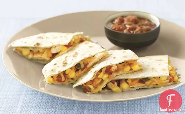 Quesadillas di pollo e mais