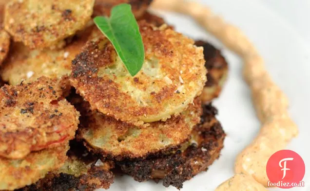 Pomodori verdi fritti con maionese affumicata