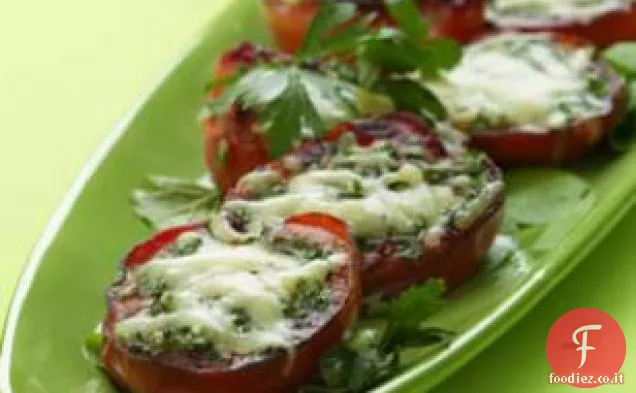 Pomodori scottati in padella con gruyère fuso