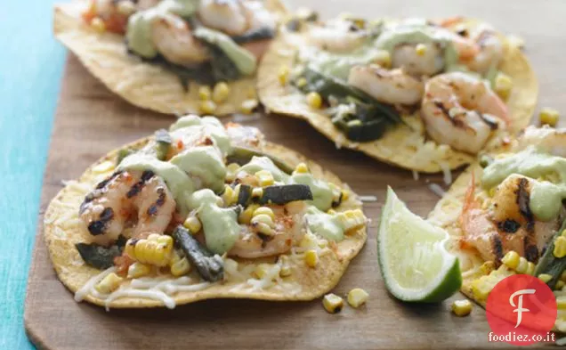 Tostadas di gamberetti alla griglia