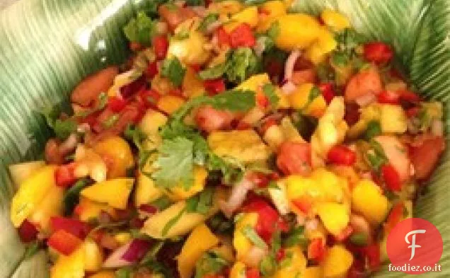 Salsa di mango, pesca e ananas