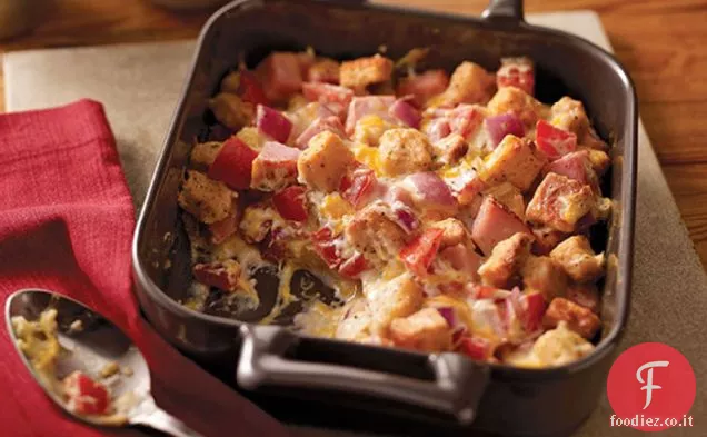 Casseruola cremosa di prosciutto e formaggio