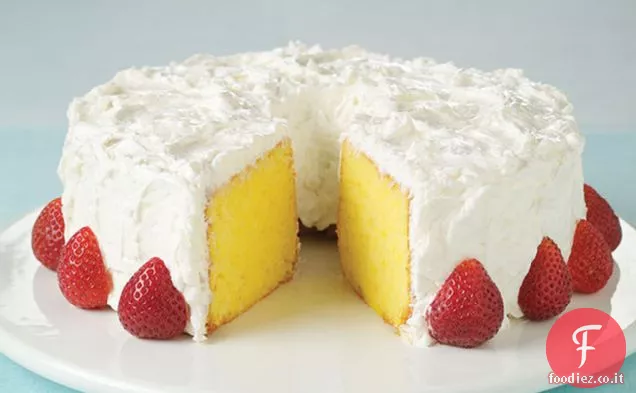 Torta fresca di panna acida al limone e cocco