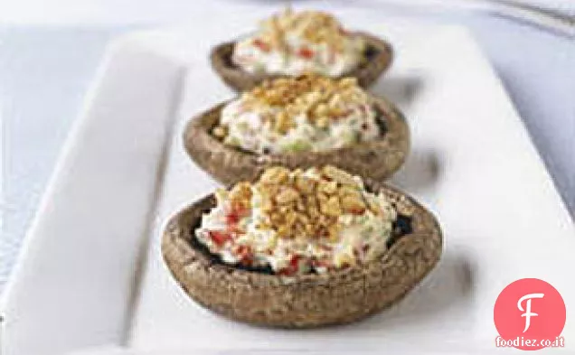 Funghi ripieni conditi con noci