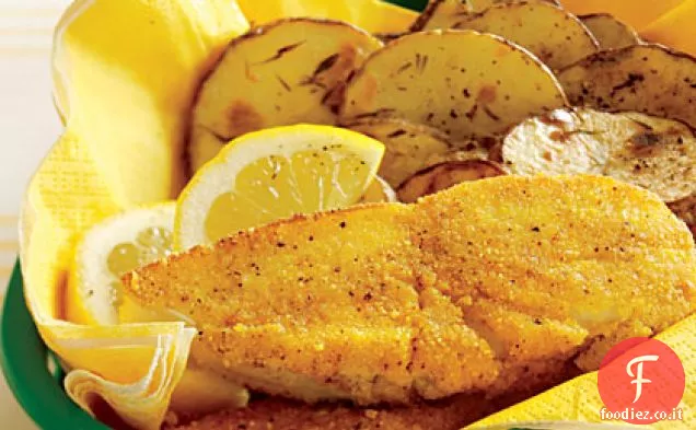 Pesce e patatine fritte al forno