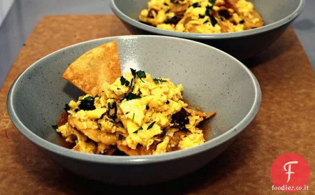 Migas con Pomodoro-chipotle Coulis