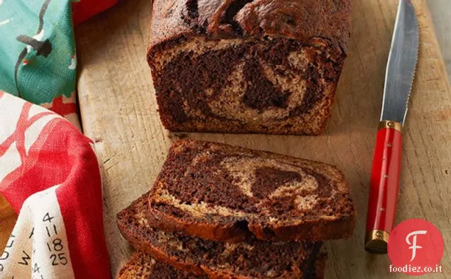 Pane alla banana marmorizzato al cioccolato