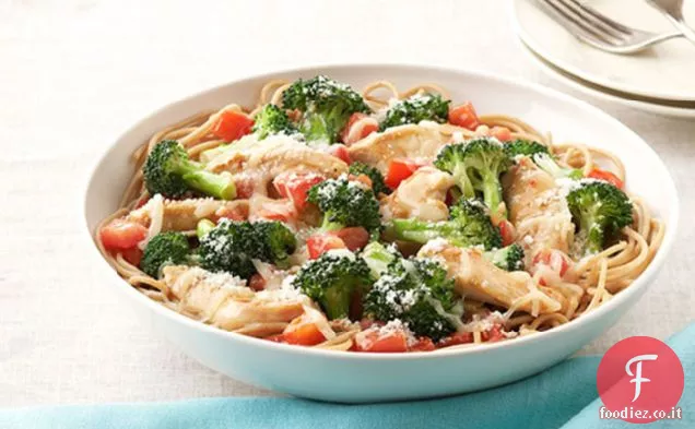 Parmigiano, pollo e broccoli Pasta per due