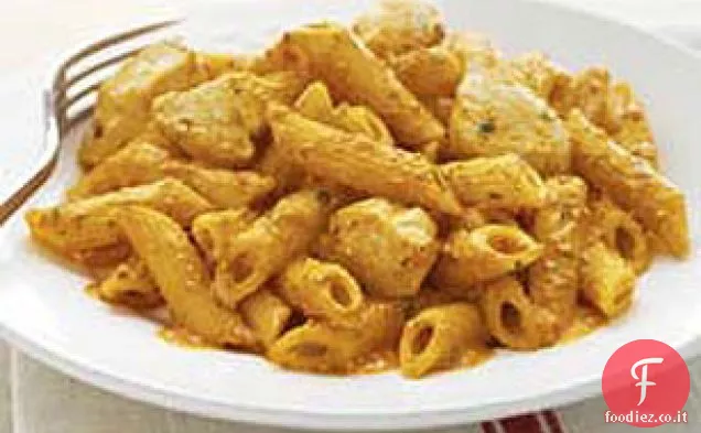 Pasta cremosa al basilico e pepe rosso