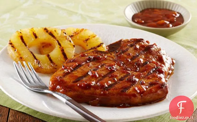 Braciole di ananas glassate