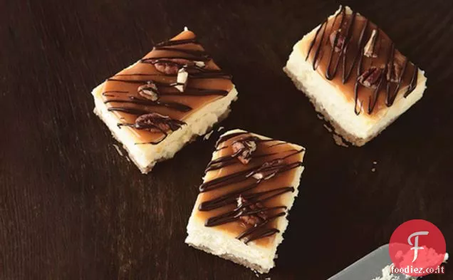 Barrette di cheesecake al caramello e pecan