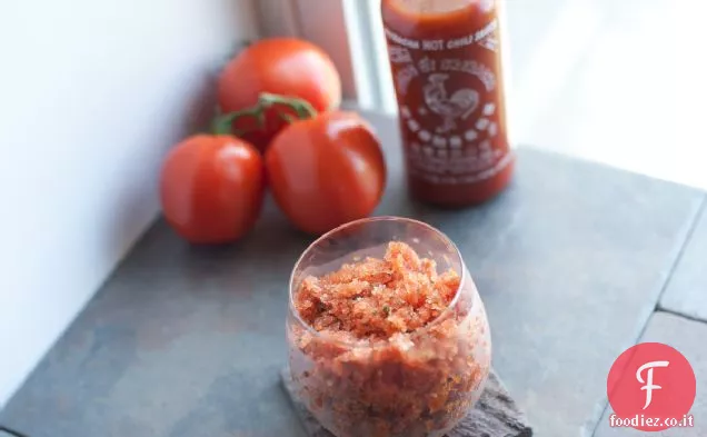 Ricetta calda e piccante Bloody Mary Granita
