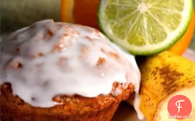 Muffin alla banana Mango con glassa di lime