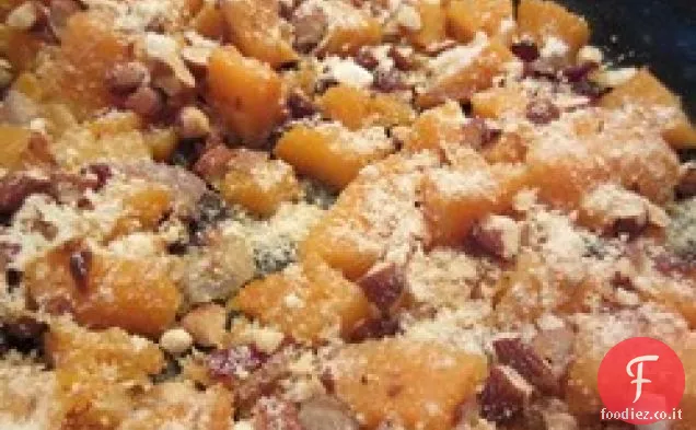 Zucca con mirtilli rossi e mandorle